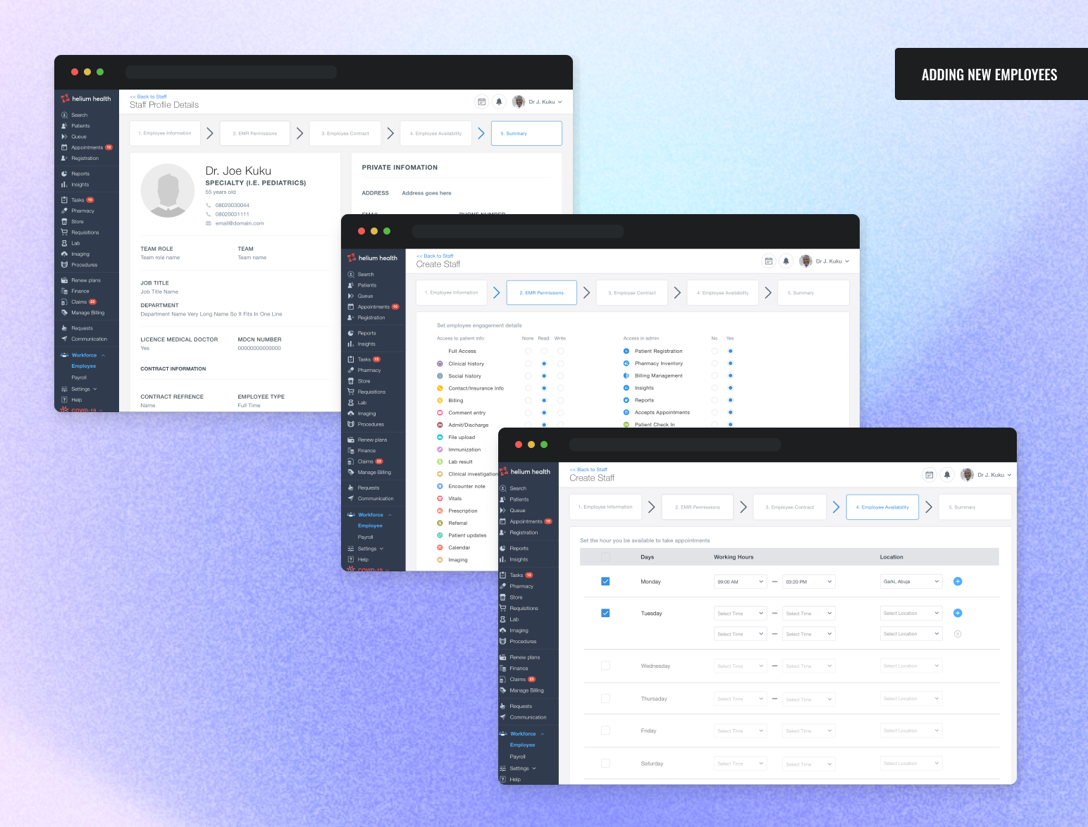 Helium Health HRIS — onboarding