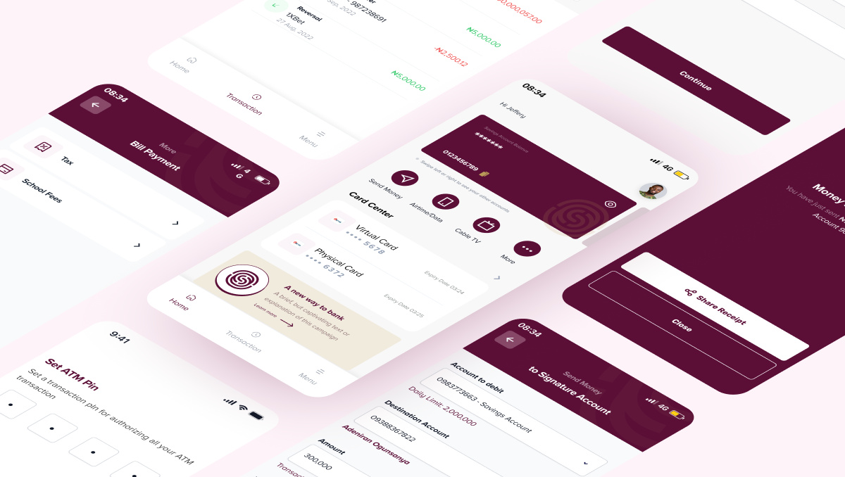 Signature Bank onboarding and dashboard